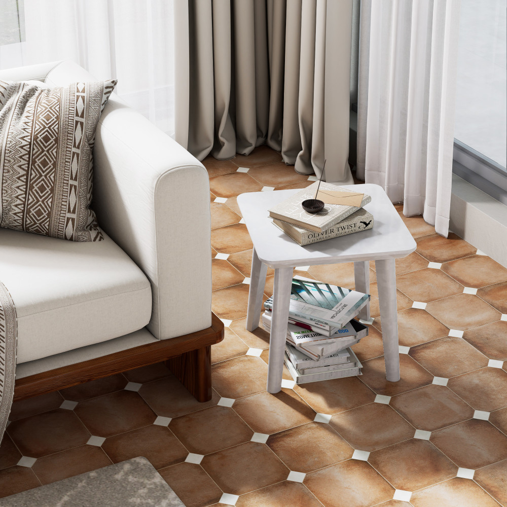 Laverton Octagon Natural with Taco Nieve 7-7/8 in. x 7-7/8 in. Porcelain Floor and Wall Tile