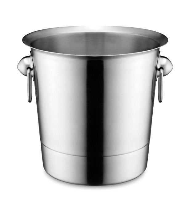 Cubo champán cónico con anillas de 19 centimetros en acero inoxidable