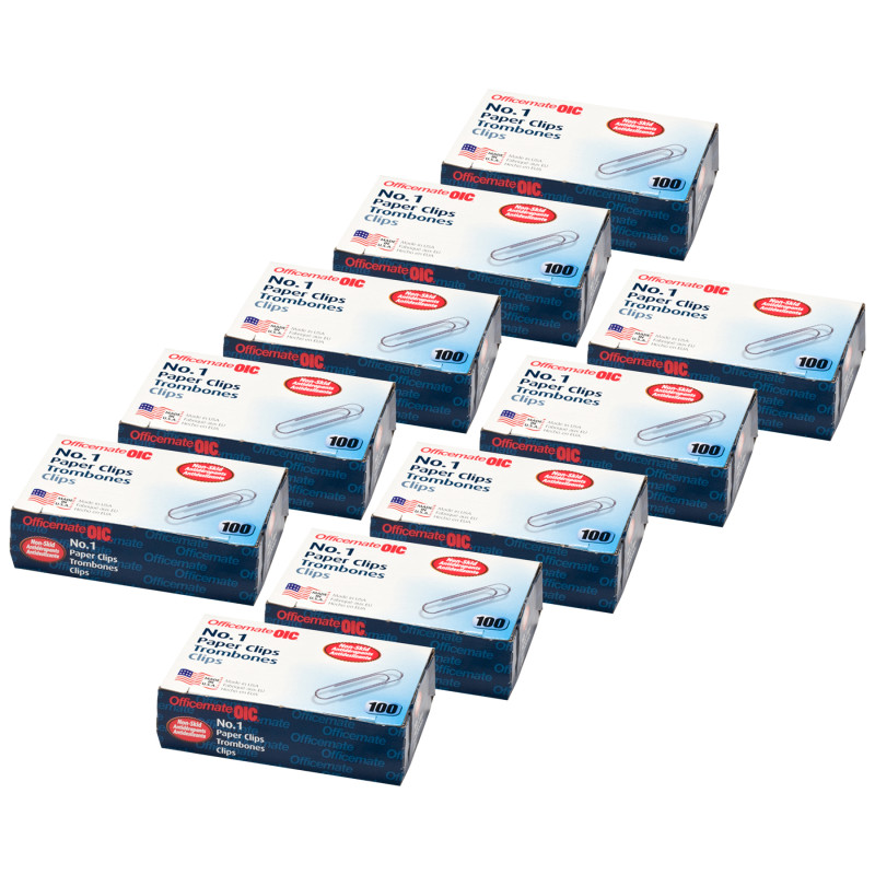 Paper+Clips%2C+%231+Non-Skid%2C+100+Per+Box%2C+10+Boxes