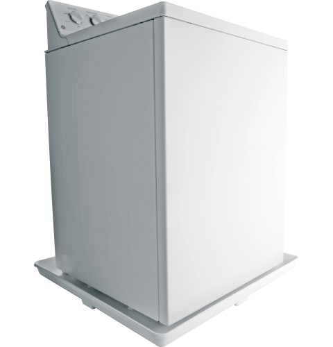 Washing machine drip pan with drain fittings - 27