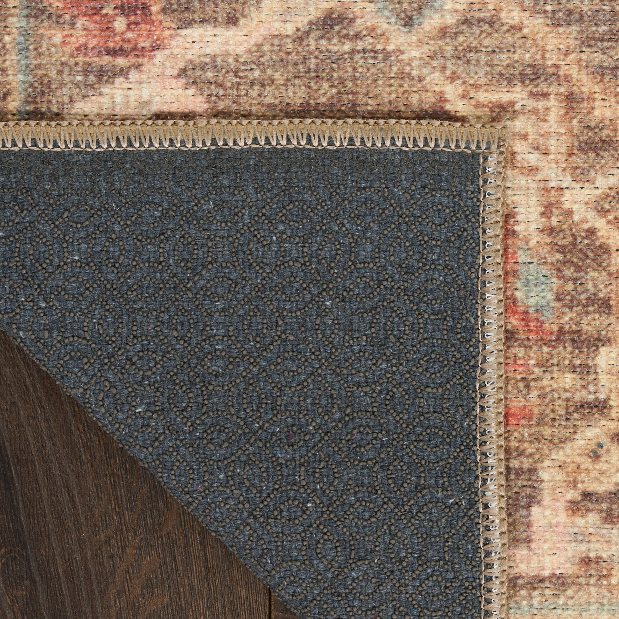 Nourison Vintage Washables 7'10" x 9'10" Taupe Multicolor Vintage Indoor Rug