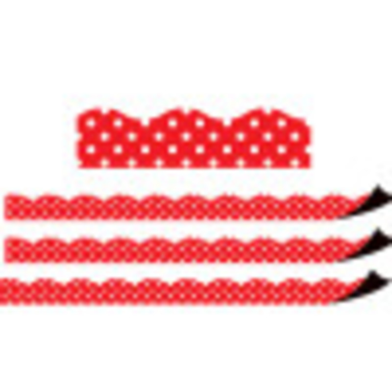 Red Polka Dots Magnetic Border, 24 Feet Per Pack, 3 Packs