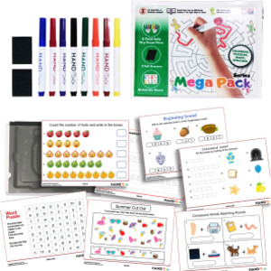 Dry-Erase Learning Board, 8 Markers, 30 Activity Sheets - MegaPack Series
