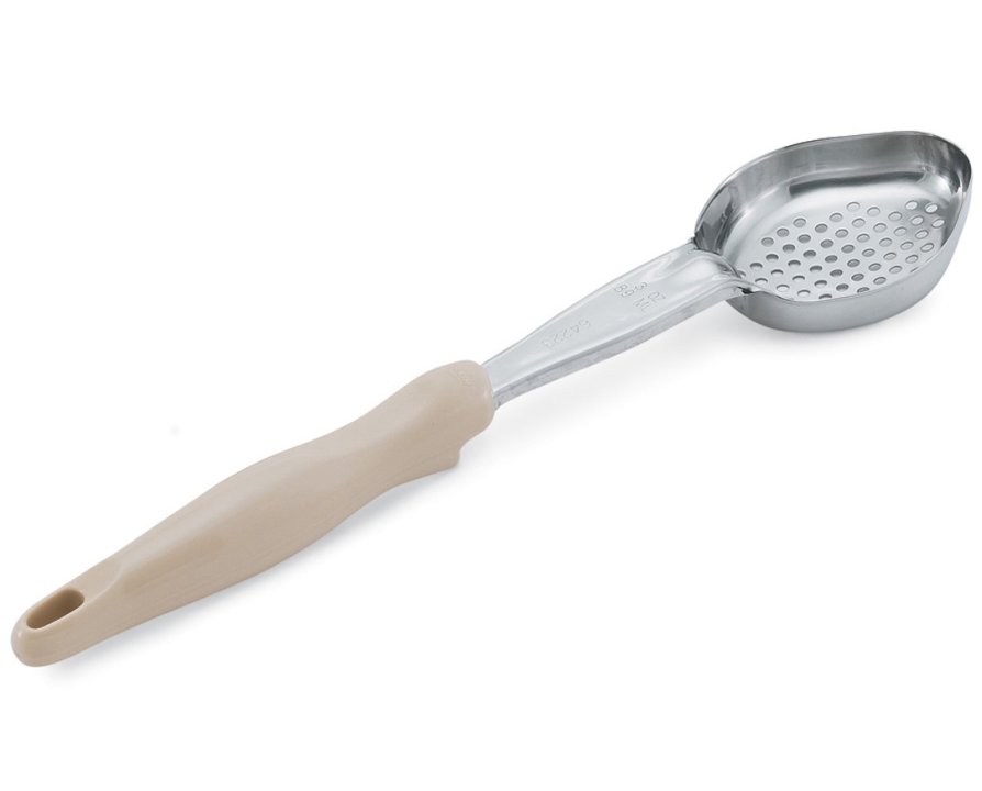 3-ounce one-piece heavy-duty perforated oval Spoodle® utensil with ivory nylon handle