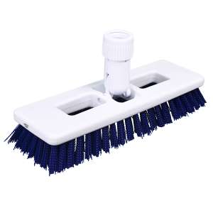 Impact, 9in, Heavy Duty Swivel Scrub Brush, Plastic Bristles, Blue/White