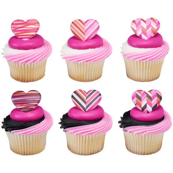 Fresh Geometric Hearts Cupcake Rings DecoPac