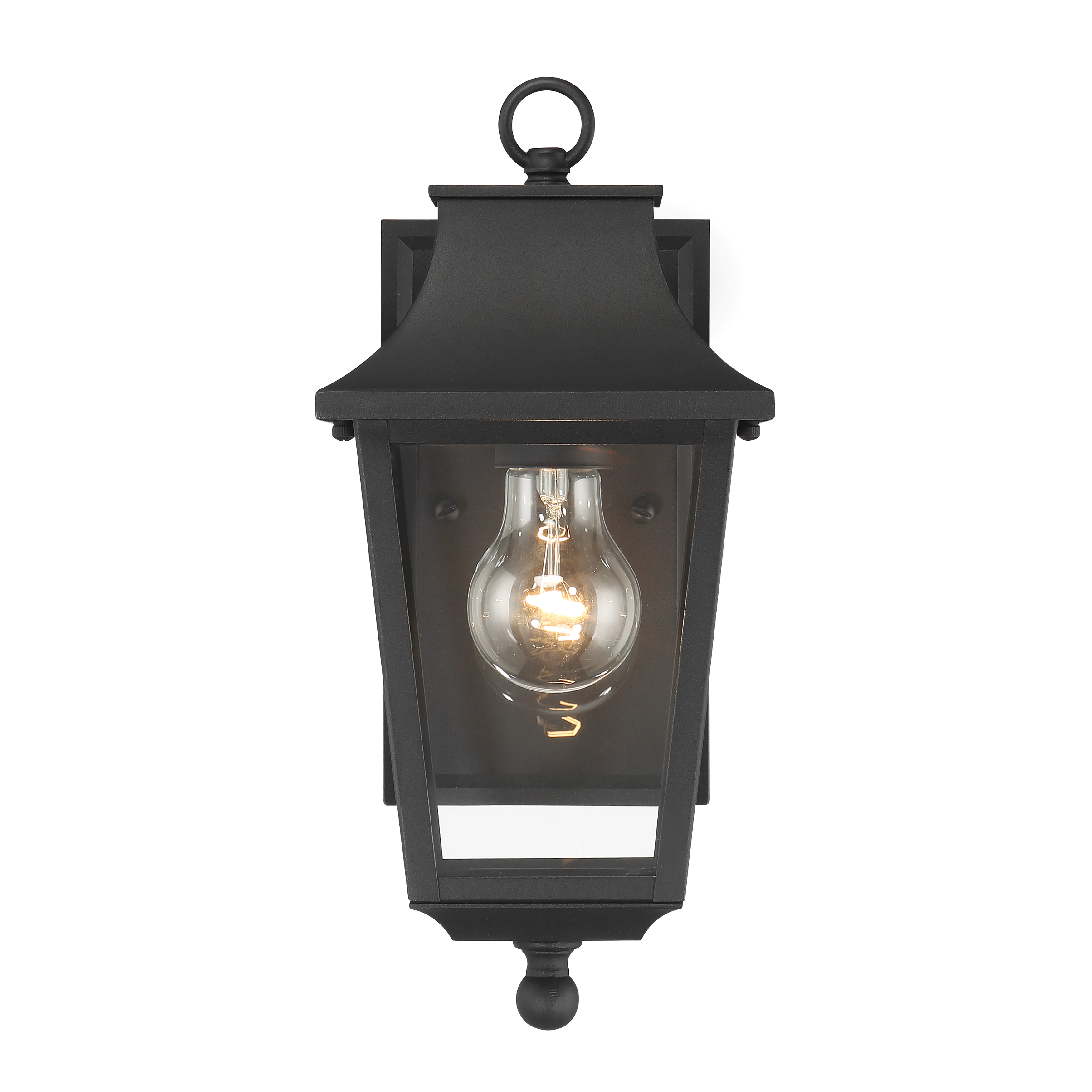 1 Light Outdoor Wall Mount in Sand Coal Black Finish with Clear Glass - alternate view