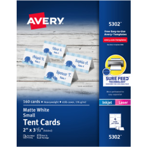 Printable Tent Cards, 2" x 3-1/2", 160 Pack
