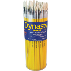 Interlock White Bristle Bright and Round Brush Canister, 72 Brushes