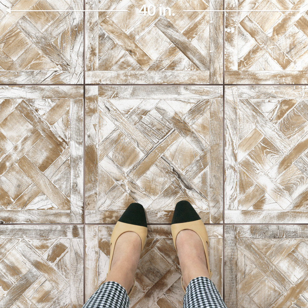 Kings Forest Lattice White 17.63x17.63 Square Ceramic Floor and Wall Digital Pattern