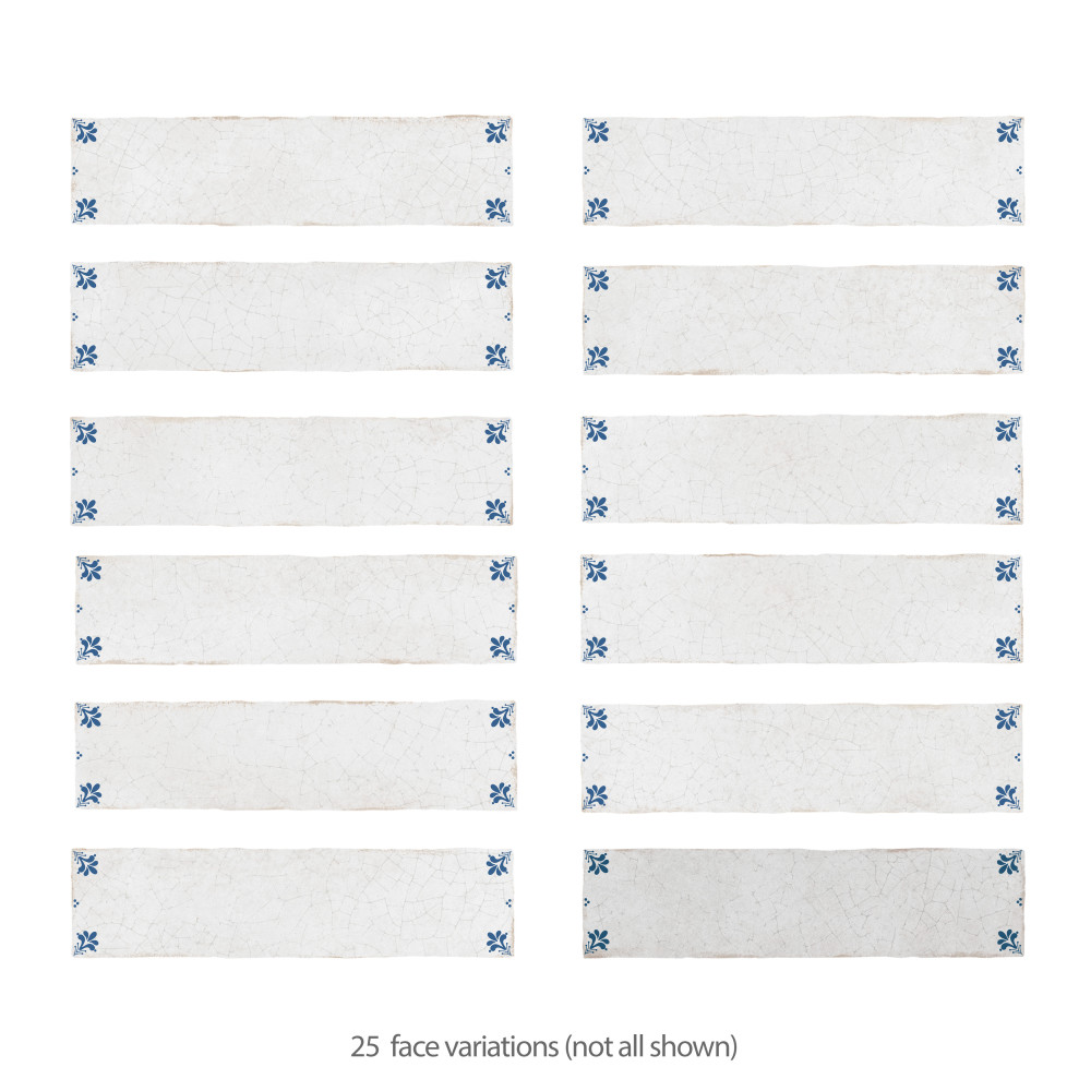 Crackle White Décor 2-7/8 in. x 11-7/8 in. Ceramic Wall Tile