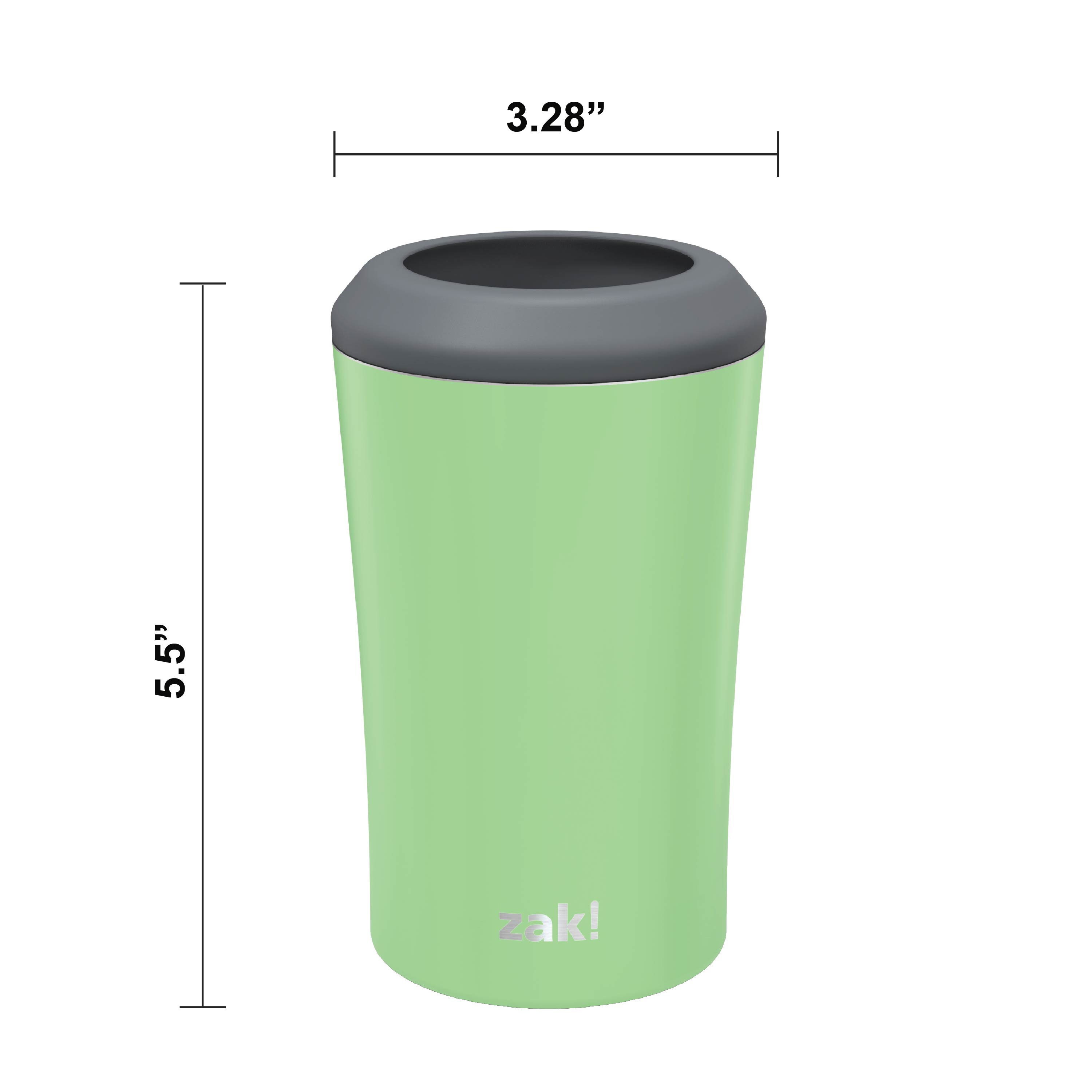 Zak Hydration 12 ounce Double Wall Stainless Steel Can and Bottle Cooler with Vacuum Insulation, Pistachio slideshow image 5