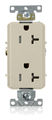 Decora® Plus Duplex Receptacle Tamper-Resistant 20A 125V 2P3W NEMA 5-20R Smooth Face Self-Grounding Ivory