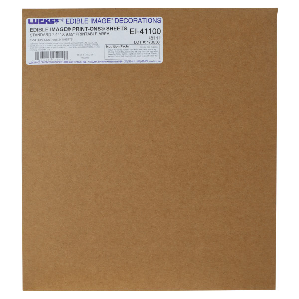 Lucks Copy Confection® Print-Ons®, 1/4 Sheet Copy Confection® Edible Paper