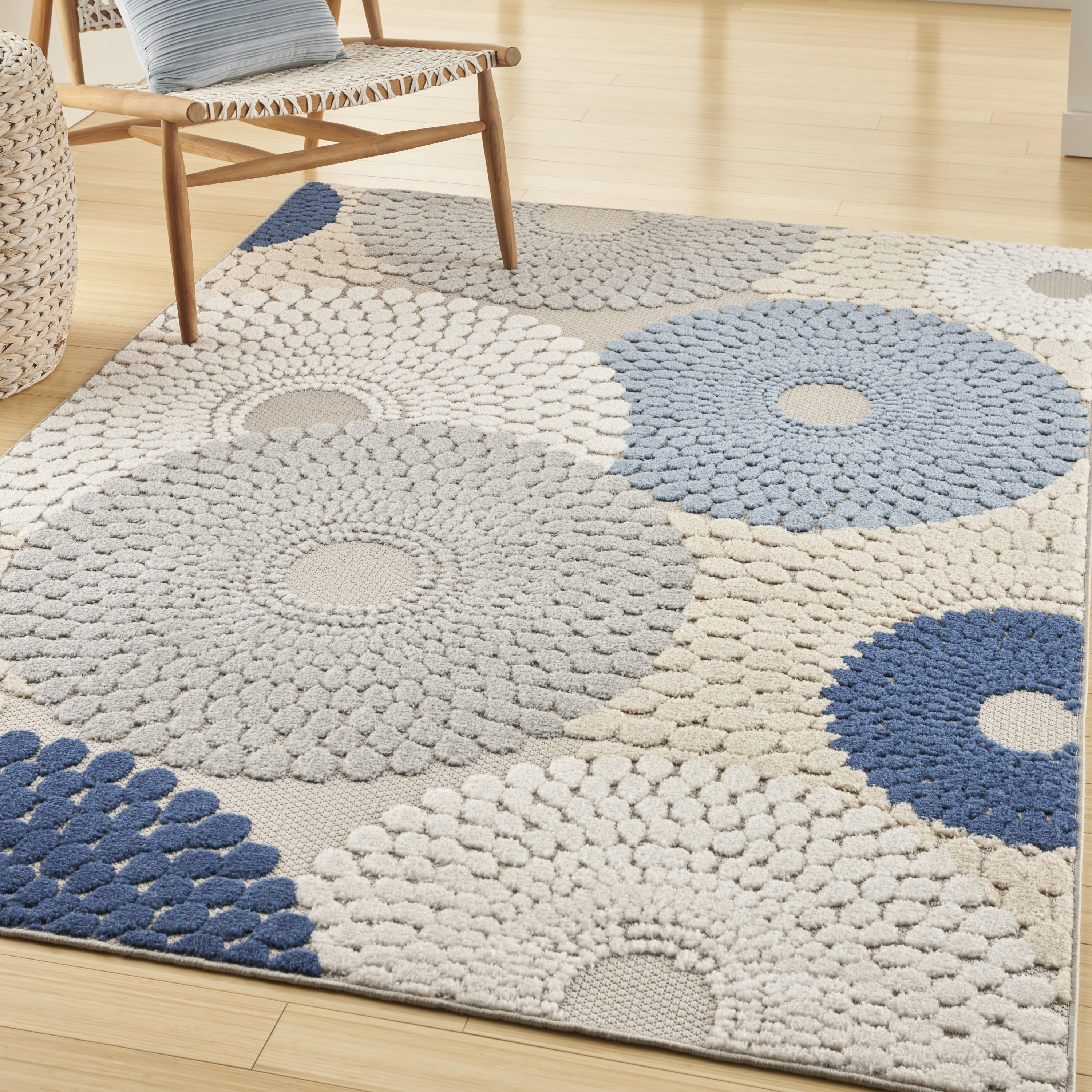 Nourison Aloha 6' x 9' Blue Grey Modern Rug