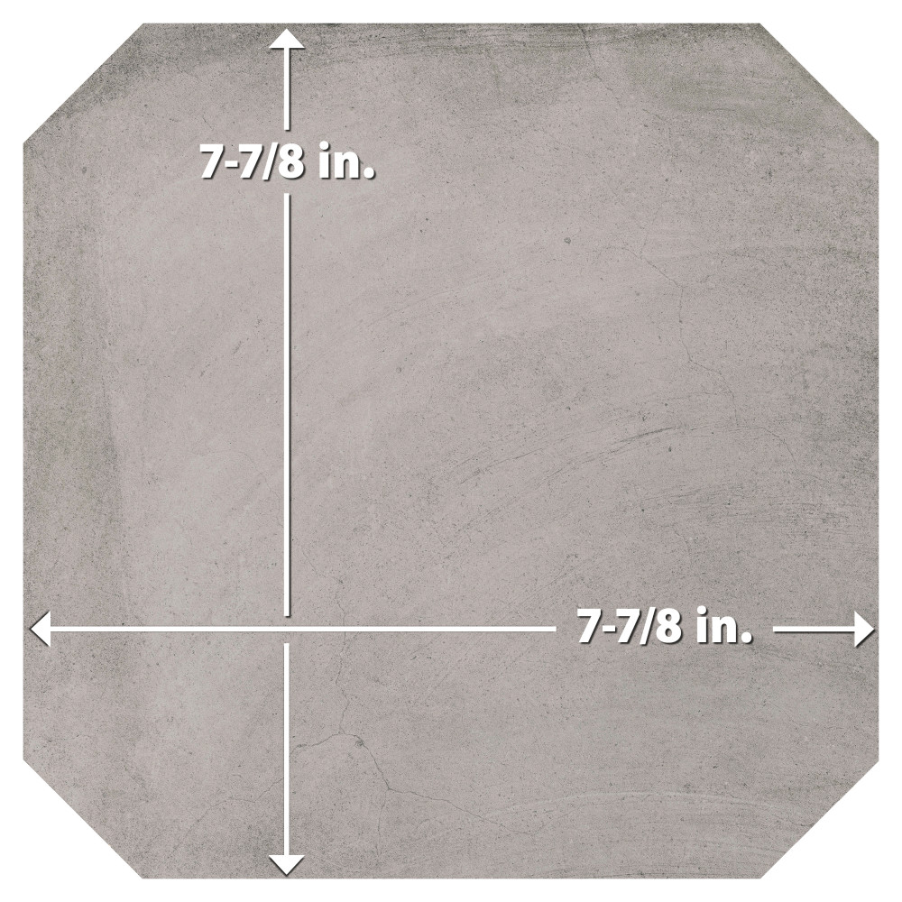 Laverton Octagon Gris 7-7/8 in. x 7-7/8 in. Porcelain Floor and Wall Tile