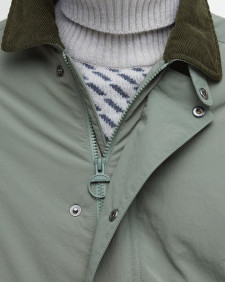 Winter Wadded Showerproof Mac Green Slate