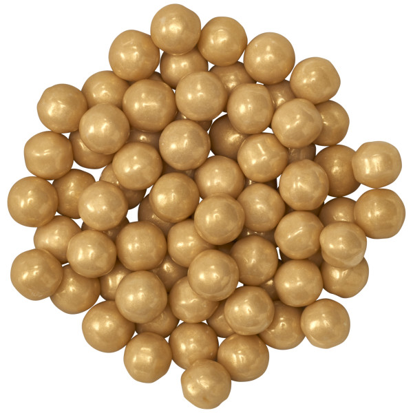 Gold Candy Pearls 7mm - Red 3 Free Sugar Candy Decorations