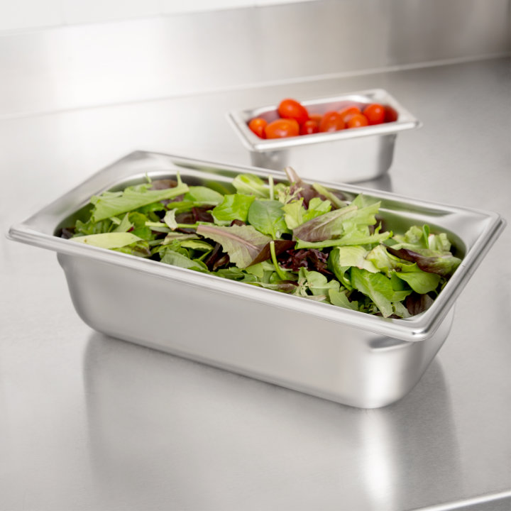 Third-size 4-inch-deep Super Pan 3® stainless steel steam table pan