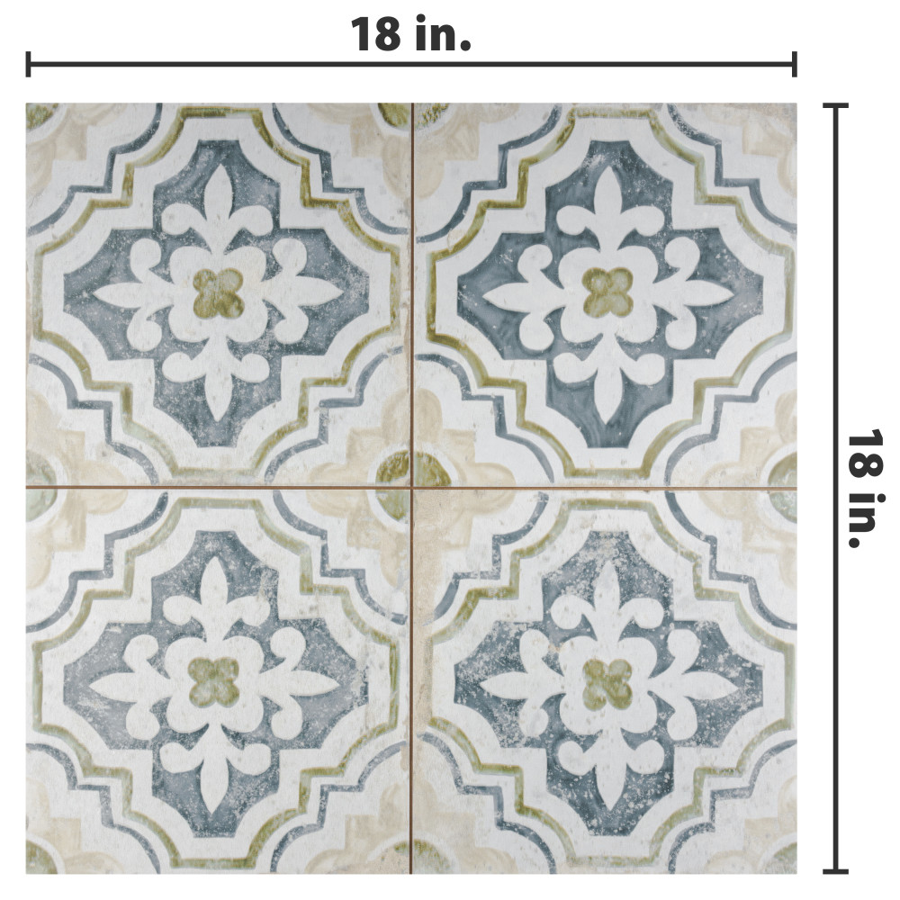 Kings Porto Fatima 17-5/8 in. x 17-5/8 in. Ceramic Floor and Wall Tile