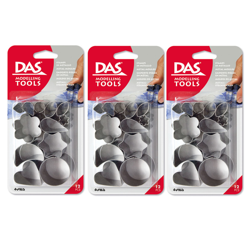 Modeling Clay Tools, Metal Cutters, 12 Pieces Per Set, 3 Sets
