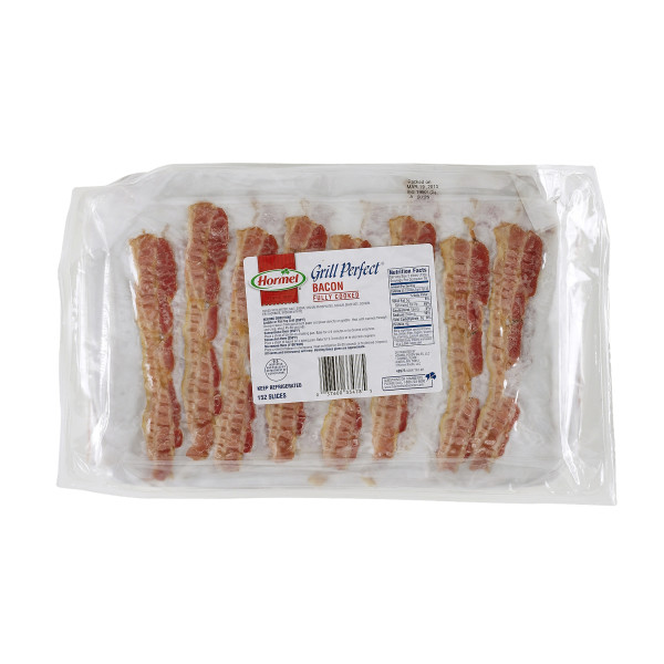 GRILL PERFECT(r) Bacon, Regular, Fully Cooked, 304 slice . C1CB - Front Center Inner Pack (Hi Res)