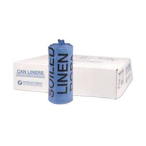 Inteplast,  LLDPE Soiled Linen Liner, 33 gal Capacity, 30 in Wide, 43 in High, 1 Mils Thick, Blue