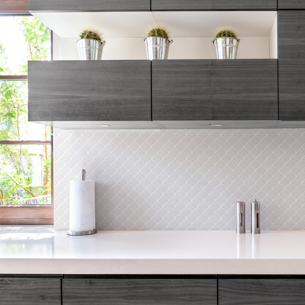 Hudson Tangier Crystalline White 12-3/8 in. x 12-3/8 in. Porcelain Mosaic Tile