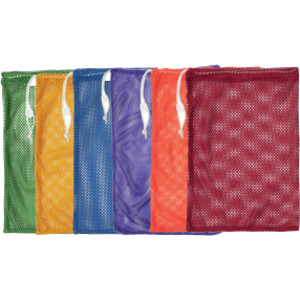 Mesh Equipment Bag, 12" x 18", Assorted Colors, Pack of 6
