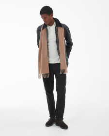 Plain Lambswool Scarf Light Brown