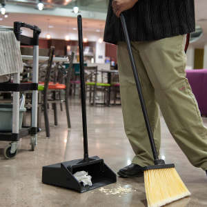 Carlisle, Flo-Pac  Duo-Pan, Black, 12", Dust Pan with Long Handle