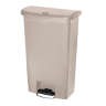 Rubbermaid Commercial, Streamline, Step-On, 18 gal, Resin, Beige, Rectangle, Receptacle