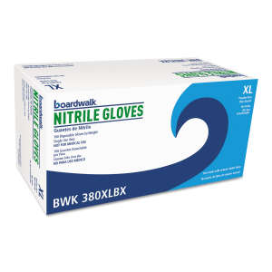 Boardwalk, General Purpose Gloves, Nitrile, 4.0 mil, Powder Free, XL, Blue