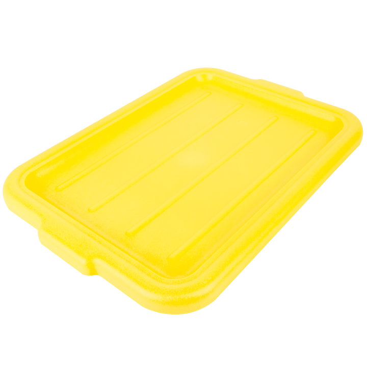 5-inch deep Traex® Color-Mate™ yellow food storage drain box set with recessed lid
