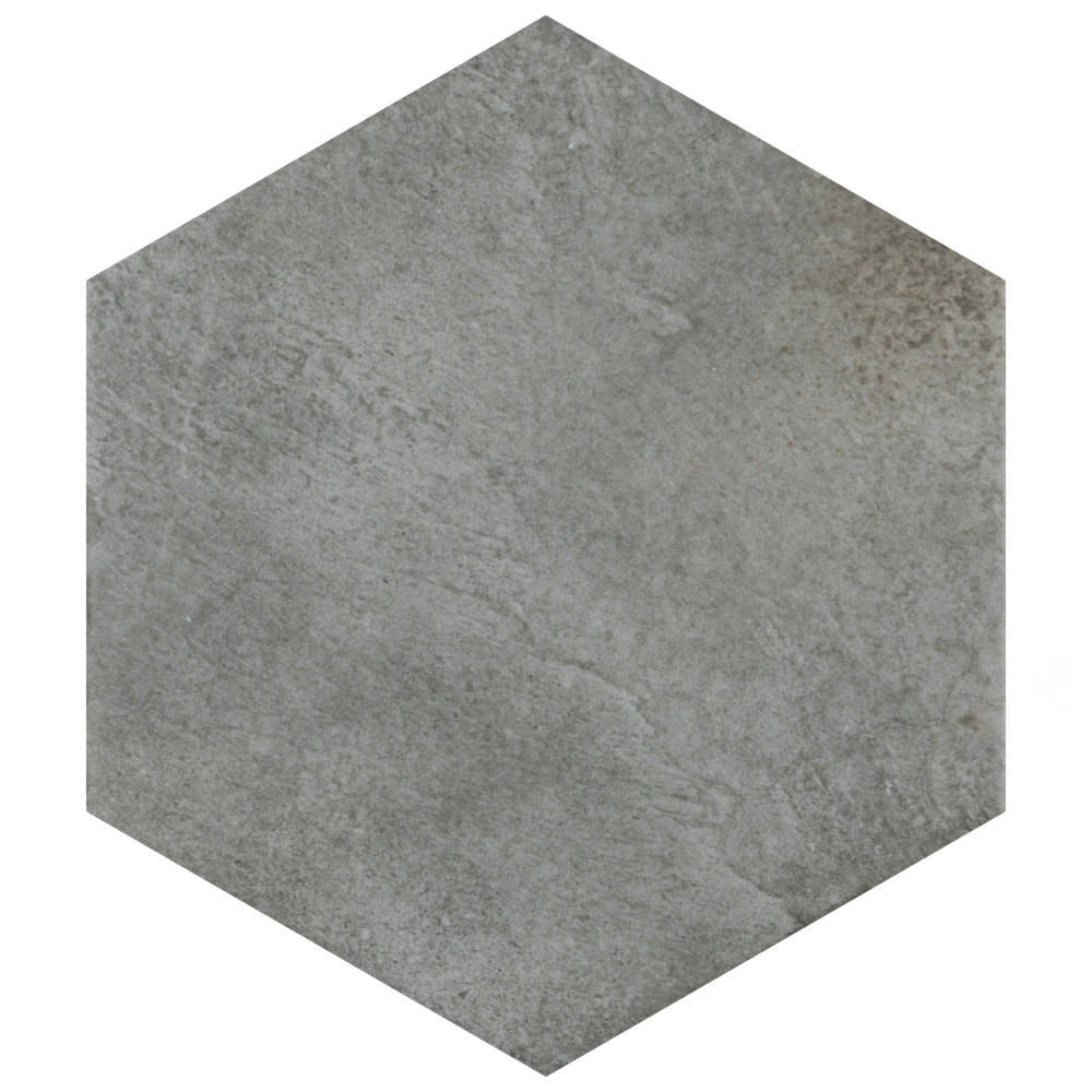 Heritage Hex Shadow 7 in. x 8 in. Porcelain Floor and Wall Tile