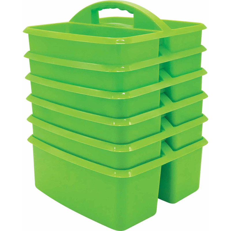 Lime Plastic Storage Caddy, Pack of 6