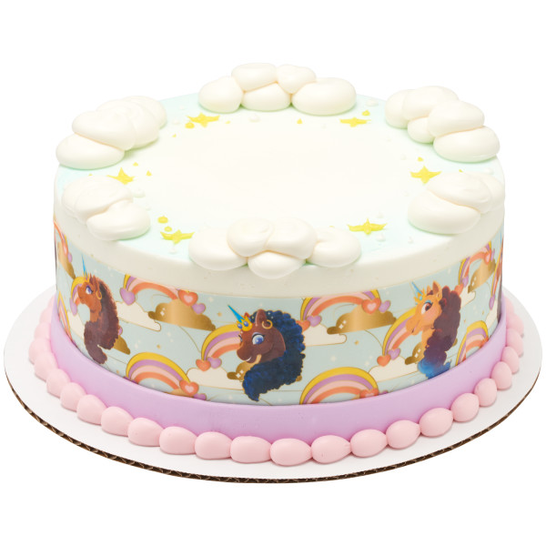 Afro Unicorn Magical Powers PhotoCake® Edible Image® Strips