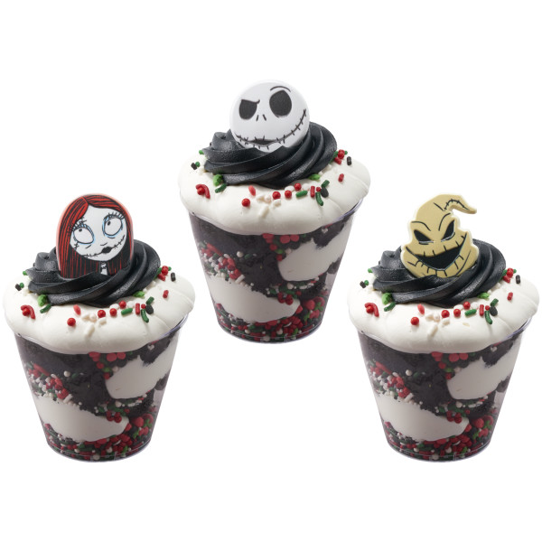 Disney Tim Burton's The Nightmare Before Christmas Jack Skellington, Sally, and Oogie Boogie Cupcake Rings