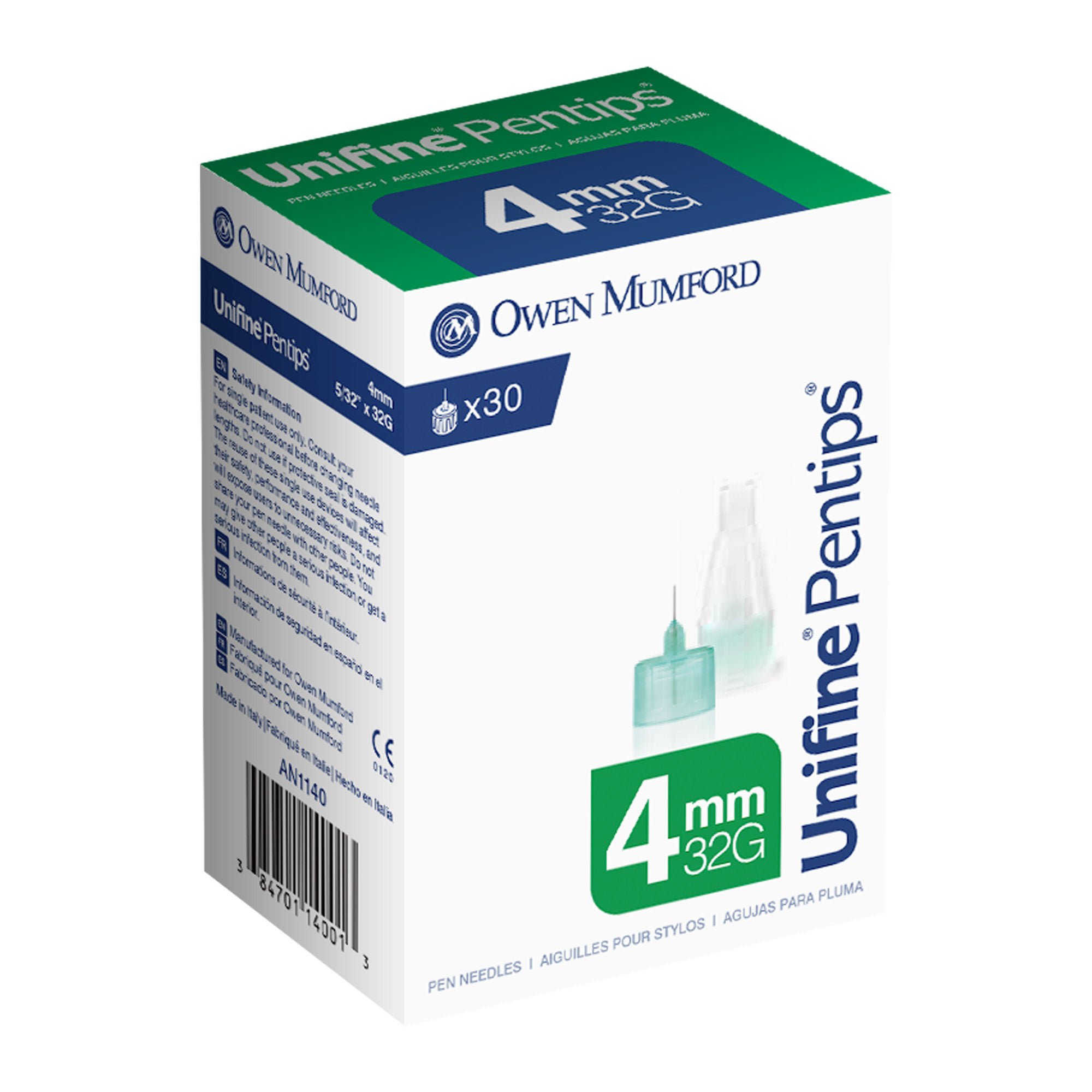 Unifine® Pentips® Standard Insulin Pen Needle, 32 Gauge, 4 mm Length