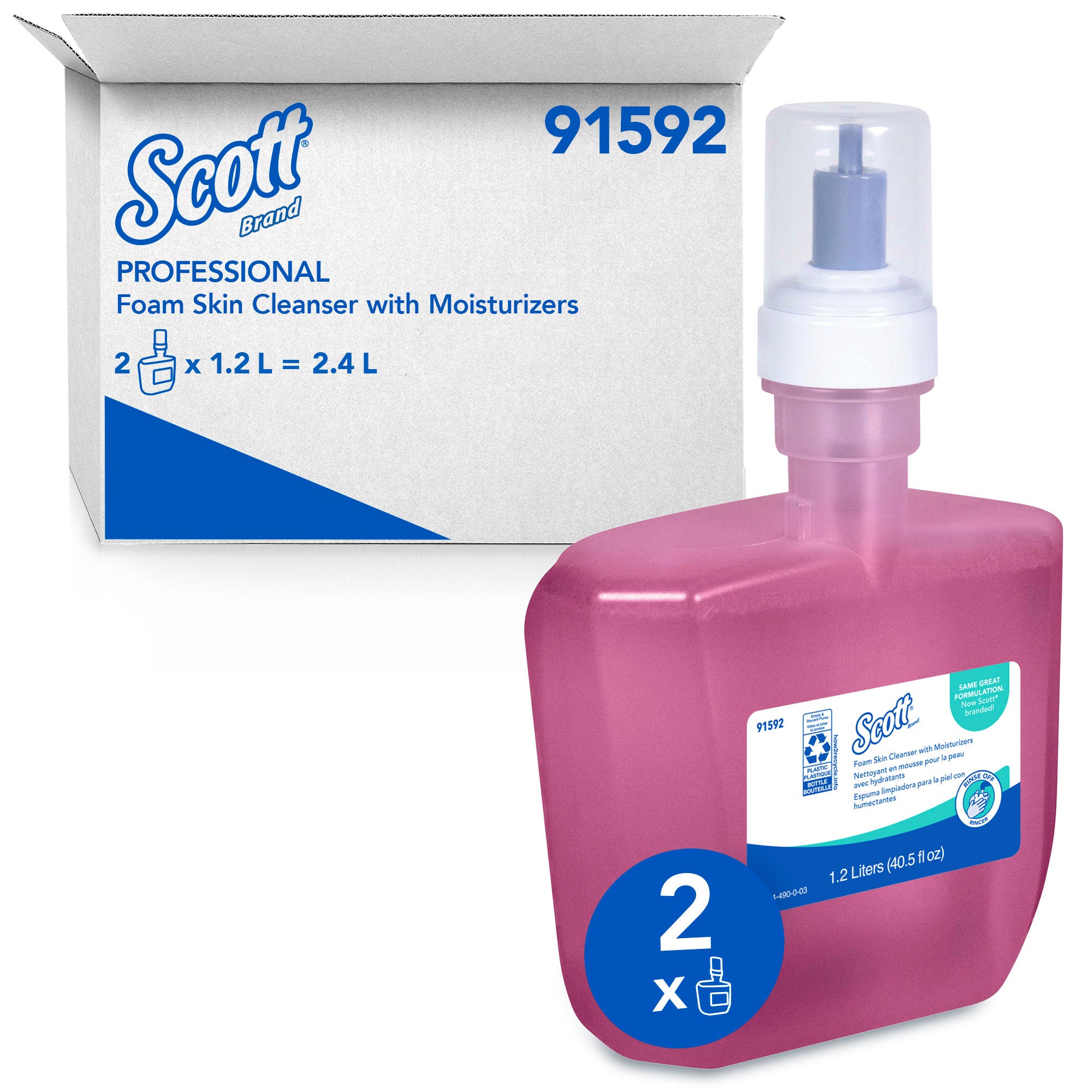 Scott® Foam Skin Cleanser with Moisturizers, 1.2-liter Dispenser Refill Bottle