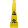 Impact, English/Spanish, 4 Sided, "Caution", Wet Floor Cone, Yellow, 36"
