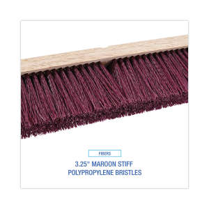 Boardwalk, 36in, Floor Brush Head, Polypropylene Bristles, Maroon
