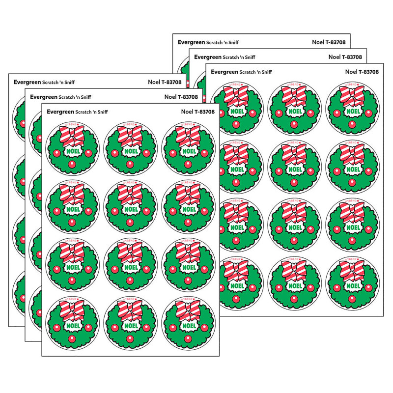 Noel/Evergreen Scent Retro Scratch 'n Sniff Stinky Stickers®, 24 Per Pack, 6 Packs