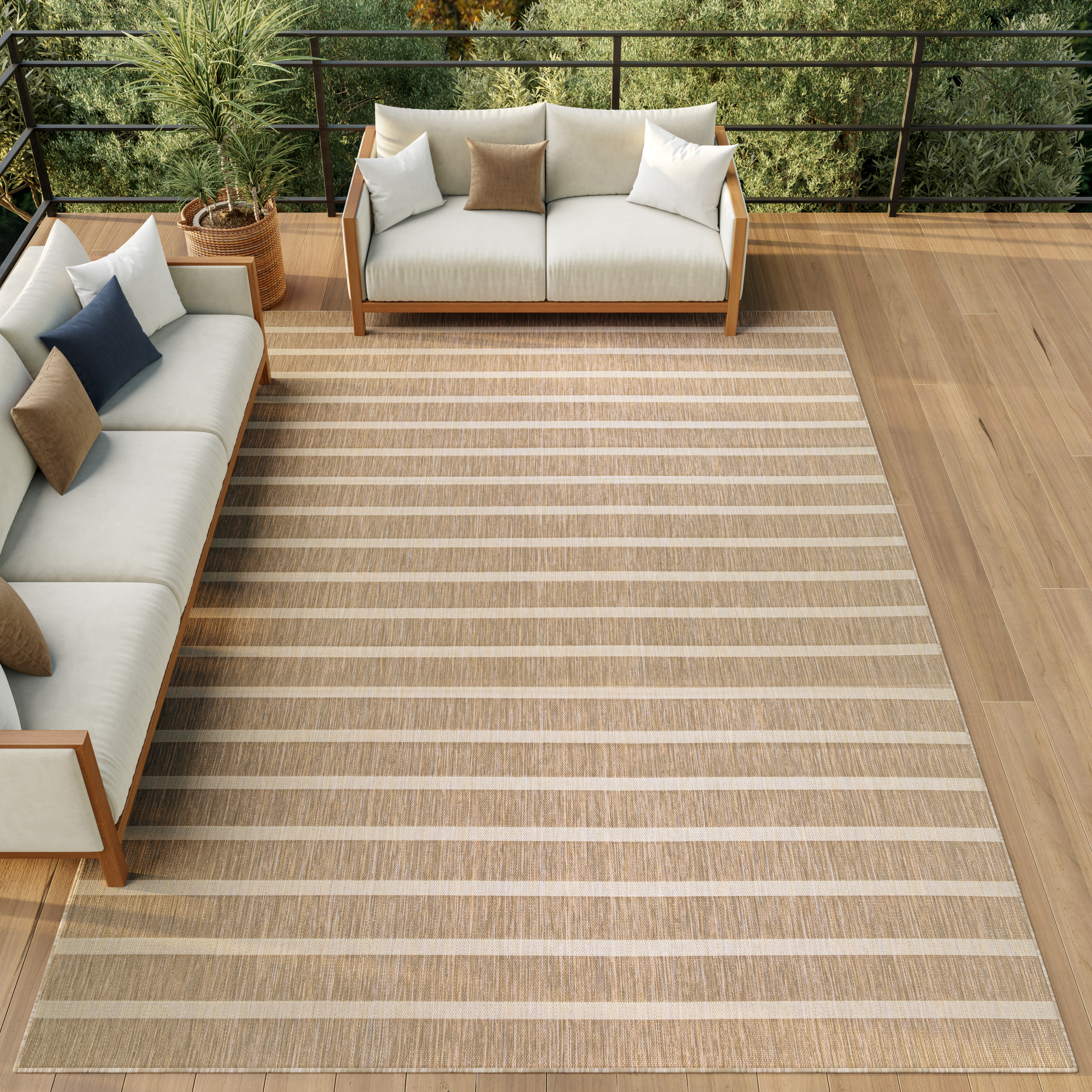 Nourison Positano 8' x 10' Beige Ivory Modern Rug