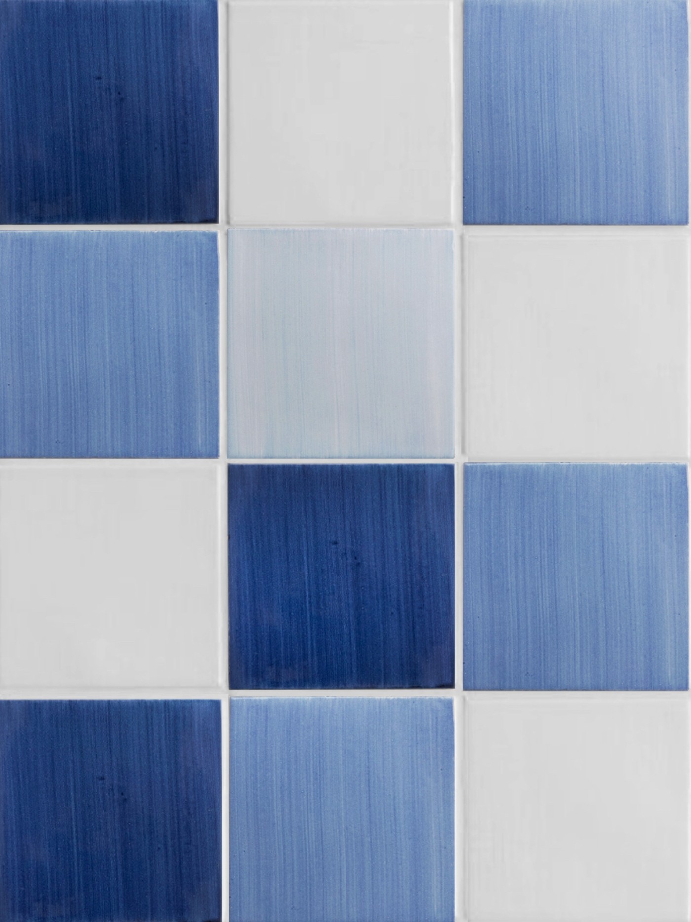 blue and white square tiles.