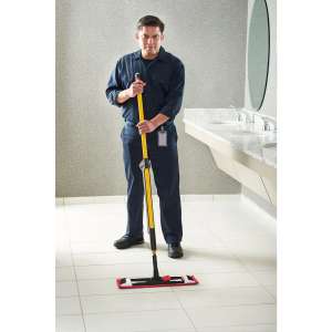 Rubbermaid Commercial, Adaptable Microfiber Flat Mop Pad, 18"W, Red