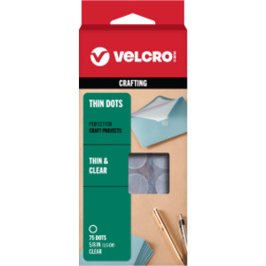 Thin Clear Hook and Loop Dots, 5/8 in Dots, Clear, 75 Count