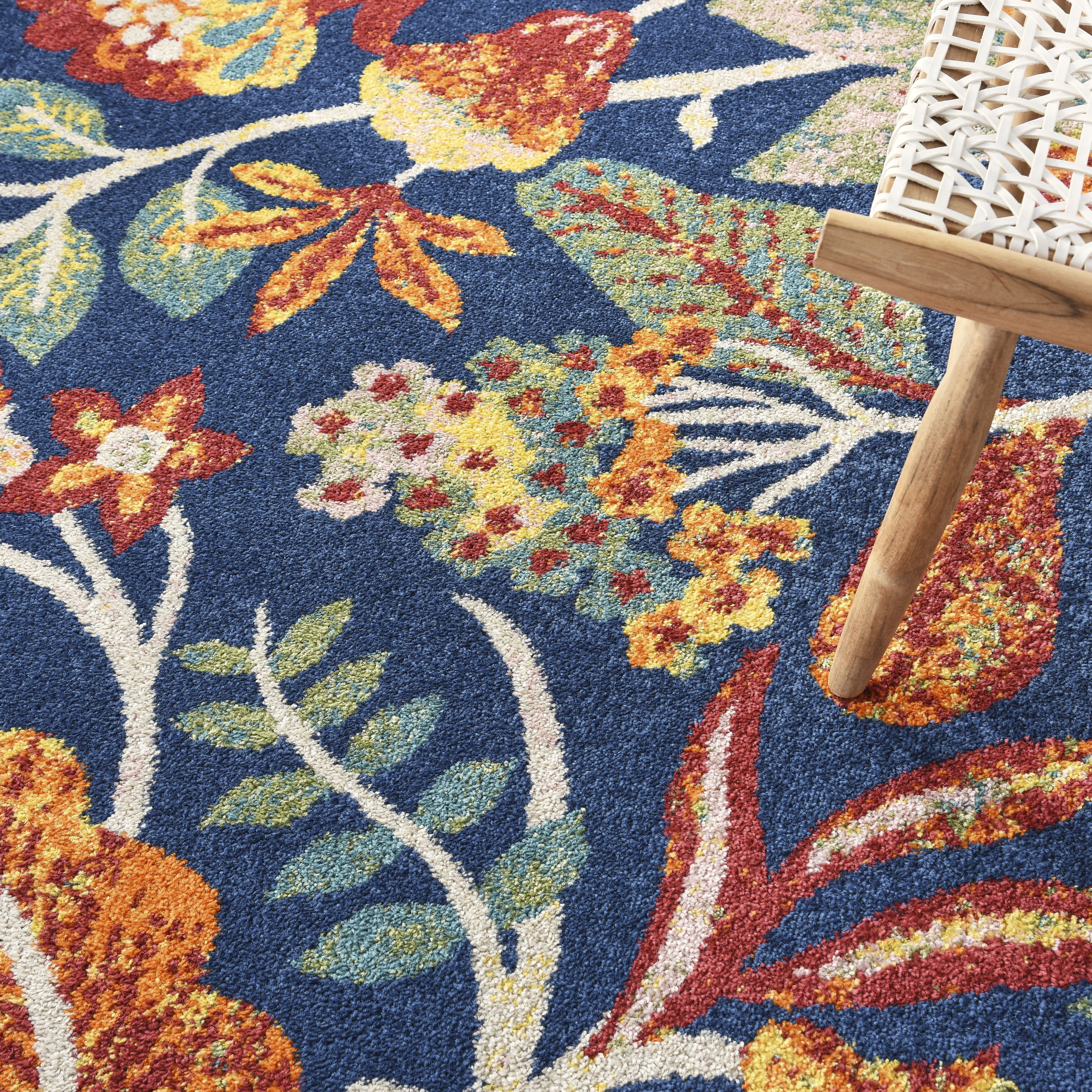 Nourison Allur 7'10" x 9'10" Navy Multicolor Bohemian Indoor Rug