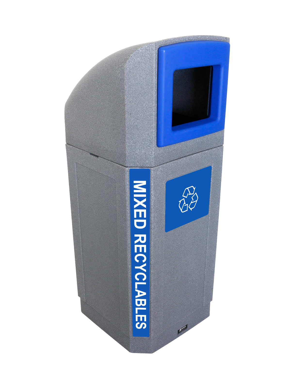 OCTO – Single – Kit – Outdoor – Mixed Recyclables – Full – Greystone-Blue