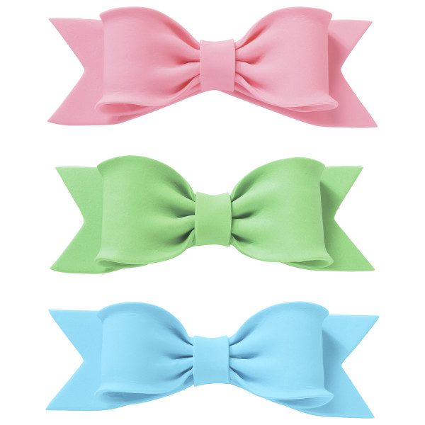 Pastel Bow - Red 3 Free Gum Paste Bows